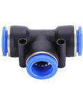 Push To Connect Pneumatic Fittings Kit, 35 Piece 3 Way Tee Union Set With 4mm To 16mm Sizes, Quick Connect Air Hose Connectors