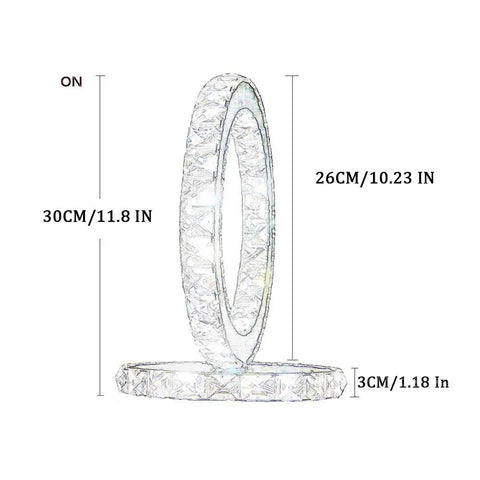 Ferris Wheel Shaped Crystal Table Lamp With LED White Light Sleek Dope Glow Durable K9 Crystal And Stainless Steel Dimensions
