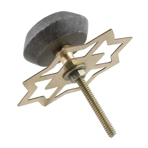 20 Piece Round Stone Grey Cabinet Knob Set For Dresser And Drawer Handles That Upgrades Your Cabinets With Durable Rust Resistant Hardware Stylish Decorative Hardware And Easy Install Bolts Included showing single knob with bolt and star base