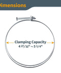 5 Inch Double Wire Hose Clamp Pack Of 10 With Bolt Adjustable Dust Collection Hose Clamp For Dryer Vent HVAC Air And Spiral Vacuum Hoses Zinc Coated Rubber And PVC Durable Clamp Set