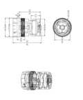 Technical diagram of Flow Powered Water Generator 5V 0.5W Self Generating Electricity Pump With Intelligent Thermostatic Control 2 L Per Minute