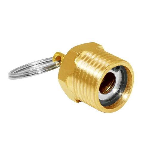 Brass Drain Cock One-Half Inch Male Heavy-Duty Pressure Relief Valve For Tank Drain And Safety With Stainless Steel Pull Ring