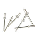 120 Piece Blind Rivet Kit With Aluminum Dome Head Rivets M3.2 And M4, assorted sizes shown on white background