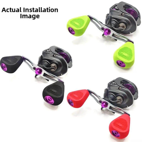 Upgrade Your Fishing Game With This Killer EVA Reel Knob Set For Drt Antares Fishing Rods Featuring Snap-On Handles, Smooth Bearings, And Sleek Silver Black Styling That Lets You Crank Harder And Catch More Big Fish Today On The Water., EVA reel handle knobs on baitcasting reels, 50.5 x 35 mm, black, green, red