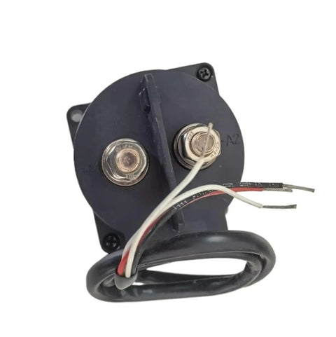 Rock Solid Evr400Aas High Voltage Dc Contactor Relay With 12 To 24V Control For Electric Vehicle Charging and Solar Battery Storage showing wires and connections.
