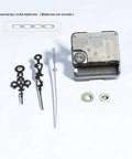 Pro Quartz Clock Movement Kit For DIY Repair With Red Hands Easy Install Wall Clock Mechanism Powered By One Point Five Volt AA Battery Battery Not Included components displayed on white background
