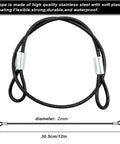 20 Pack Safety Stainless Steel Tethers And Coated Security Lanyard Kit For Action Cameras And All Gear, 2mm diameter cord