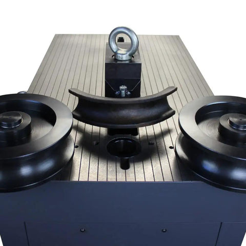 Shop Ready 40 Ton Hydraulic Horizontal Metal Bender With 3HP 220V Motor includes adjustable steel forming dies and base.
