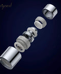 Exploded view of Kitchen Faucet Aerator With 360 Degree Swivel Sprayer Attachment Dual Flow No Splash Chrome Nozzle components