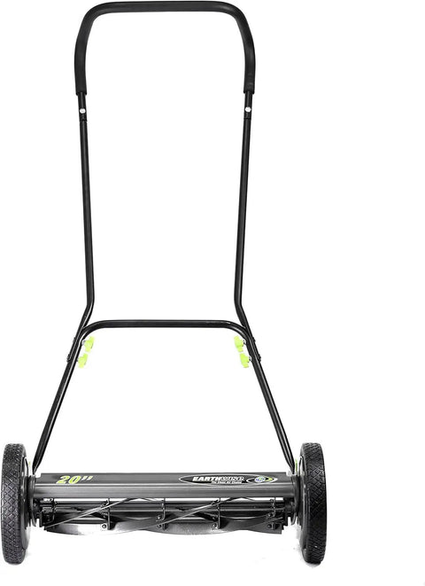 18-Inch Push Reel Lawn Mower With 5 Blade Ball Bearing Reel, Easy Start, Adjustable 1 To 3 Inch Cutting Height, 10-Inch Front Wheels