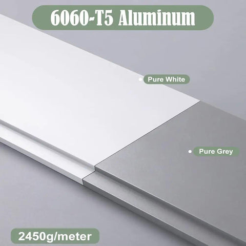 6060-T5 Aluminum rail in pure white and grey, 2450g per meter, for Four in One Curtain Track System With Pelmet And Optional Light Belt