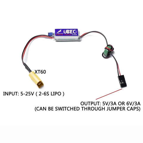 12V To 16V Underwater Thruster U1 Set With ESC And RC seven point five lbs thrust beast showing a UBEC with XT60 connector