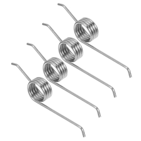 4 Pack Trash Can Torsion Springs Replacement Kit For Bin Lid Repair And Maintenance metal springs lined up on white background