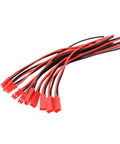 20 AWG Silicone JST RCY 2 Pin Battery Connector Wire Set For RC Toys Flexible Heat Resistant Silicone Insulated Male And Female Plugs Tin Plated Copper Conductors Acid Resistant 5 Pairs in red and black color scheme