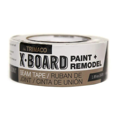 X Board Seam Tape Tan 1.89 Inch By 164 Foot Contractor Grade Adhesive showing product label and details.