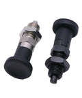Spring Plunger Pin With Self Locking Quick Release For Machinery And Equipment, shown in durable carbon steel, M12 size, side view