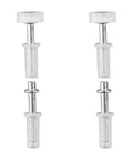 Bi Fold Door Top Roller Guide Wheel And Top Pivot Spring Loaded Bifold Closet Door Repair Kit For Barn Doors Sliding Doors And Cabinet Repair Set Of Four Replacement Parts, showing set of four stainless steel and plastic rollers and pivots for door repair.