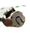 Close-up of 50mm Precision Screw Slide Stepper Linear Actuator for CNC and Robotics, showing 4-wire connection detail.