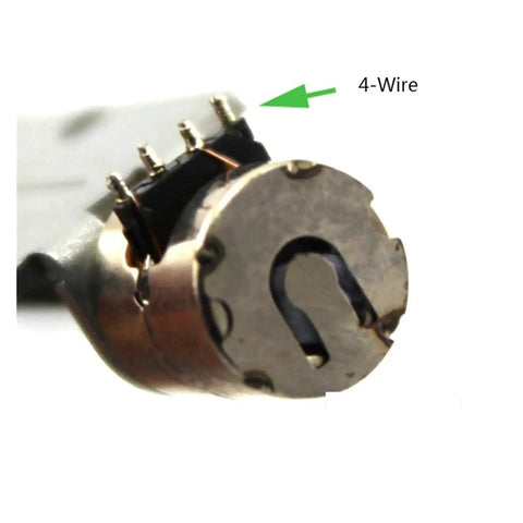 Close-up of 50mm Precision Screw Slide Stepper Linear Actuator for CNC and Robotics, showing 4-wire connection detail.