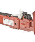 OEM Washer Door Latch Replacement White 00648526 For Front Load Machines red and white side angle view