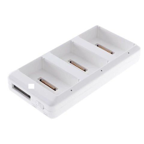 Three Battery Charging Hub For Phantom 4 Series Drones, No-Fuss Sequential Quick Charge, Smart Reliable Power, white compact design