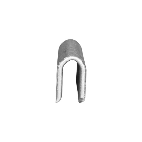 Close-up of a Heavy Duty 9 Gauge 2 Inch Glue Collated Fencing Staple in Galvanized Steel for farm and ranch use