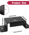 Rock Solid Trailer Stake Pocket Brackets 12 Pack Heavy Steel Inserts For Standard 2x4 Posts And Lumber size specifications on a black powder coated bracket.