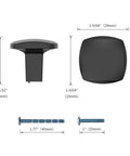 Modern Matte Black Cabinet Knobs And Drawer Pulls Heavy Duty Zinc Alloy Kitchen Hardware 1-9/64 inch knob dimensions with screws
