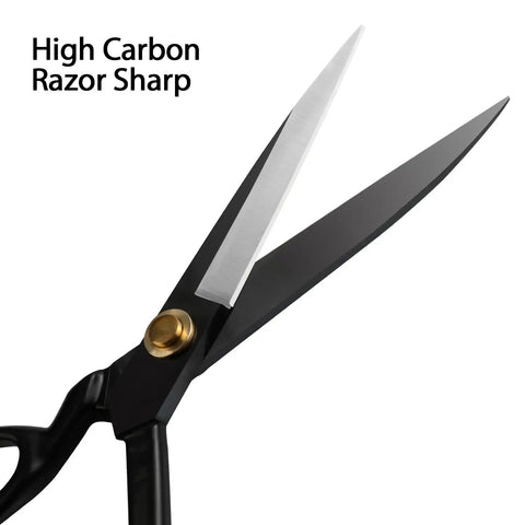 Pro Grade Heavy Duty 10 Inch Fabric Scissors For Leather Sewing And Tailoring, Industrial Strength High Carbon Steel Dressmaker Shears