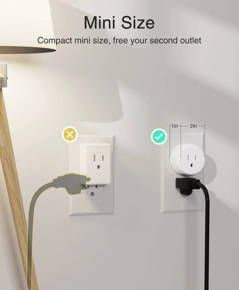 Smart WiFi Plug Outlet With Alexa And Google Home Support, App Control And Remote On Off, No Hub Needed, 2 4GHz WiFi