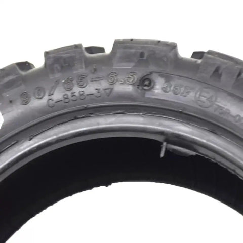 Close-up of Heavy Duty Off Road Vacuum Tubeless Tire 90 65 6.5 Replacement For Motorcycles And Electric Skateboards