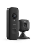 Slick 2K Video Doorbell And Battery Powered Smart Security Camera Featuring Plug In Option For Flexible Indoor Coverage No Brainer Install Dead Accurate Day Night Monitoring Tight Black Build with dual lenses.