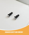 Eight Piece Black Toilet Seat Screws Expansion Hinge Bolts And Nuts Kit For Slip Resistant Quick Replacement Includes Bolts Nuts And Washers on white toilet seat