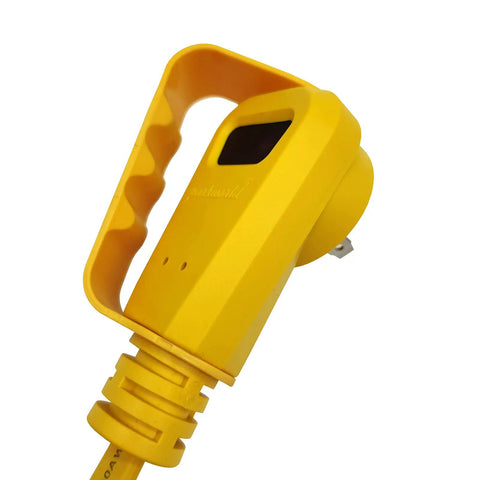 Tailgate Ready RV 30A Extension Cord With TT-30 Plug And Receptacle, 75 Ft Outdoor Camper Power Cable, Rotatable Connector Puller Handle