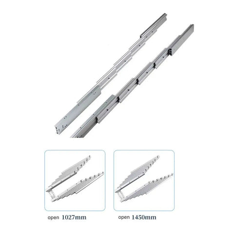 Concealed Folding Table Guide Rail Hinge Aluminum Telescopic Cabinet Table Slide for square or round tables space saver open to 1450mm