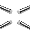 Four Pack 6mm By 300mm Chrome Plated Linear Rods, Case Hardened Smooth Shafts for Precision Motion Guides, shown angled view