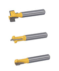 Fabater Keyhole Router Bits Set For Backlash Free T Slot And Sealed Bearing 1/4 Inch Shank with three precision cutters.
