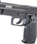 Swiss Arms Licensed 226 Collectors Edition Spring Powered Airsoft Pistol Approximately 328 FPS Metal Top Black Side View