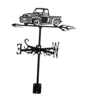 Black Metal Pickup Truck Weathervane Ornament For Outdoor Yard Decor Wind Direction Indicator For Garden Patio Or Courtyard Fence Easy Install Durable Iron Craft