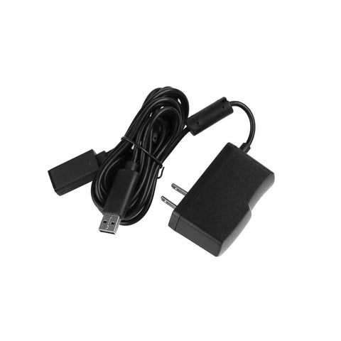 Black Xbox 360 Kinect Power Supply Adapter Cable Replacement with USB cord and plug for Kinect Sensor System, 12V 1.08A output.