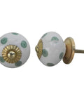 50 Pack Ceramic White Polka Dot Drawer Knobs For Kitchen Cabinet Hardware Featuring Rounded Edge Safety Design And Long Lasting Rust Proof Finish To Give Your Cabinets Instant Swagger white ceramic knobs with green polka dots