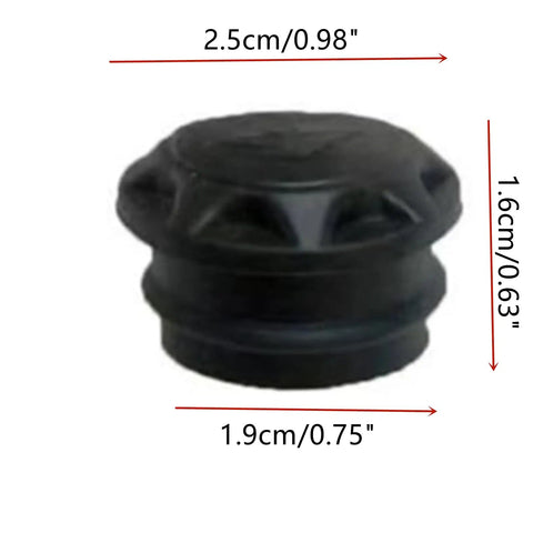 Six Pack Bike Front Fork Top Caps 0.75 Inch Dust Covers For Suspension Forks. Rubber cap dimensions 2.5cm x 1.9cm x 1.6cm.
