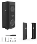Adjustable Angle Mount For E340 Video Doorbell, 0 To 35 Degree Tilt, No Fuss Easy Install, Solid Mount For Battery Powered Security Doorbell, Black, Custom Fit To Maximize Outdoor Video Coverage with installation kit and components