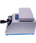 Side view of a white multipurpose micro motor with foot pedal control system for pros in jewelry making, showing plug and switch details.