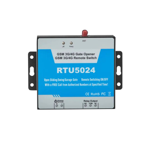 GSM Gate Opener With 4G Remote Switch And SMS Door Control Open And Close Automatically Supports Up To 200 Authorized Phone Numbers One Relay Output Metal Housing front view
