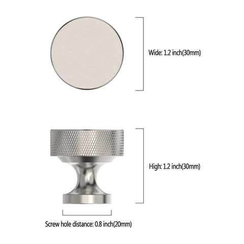 10 Pack Brushed Satin Nickel Knurled Cabinet Knobs for Cabinets Drawers Heavy-Duty Rust-Proof Hardware with Easy Install