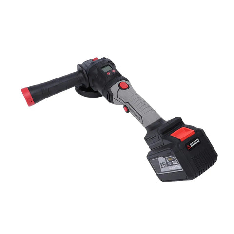 Heavy Duty 21V Cordless Angle Grinder With Brushless Motor and Rocking Head, ergonomic handle, suitable for metal and wood cutting.