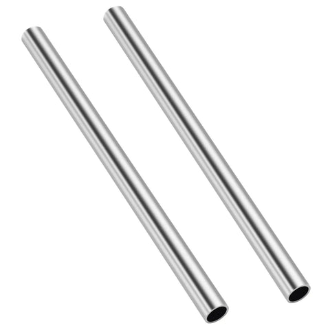 Two Pack Three Eighths Inch OD Stainless Steel Round Tube 9.5mm 12 Inch Length Weldable 304 Stainless Tubing Built To Last Heavy Duty Industrial Straight Pipe For Projects