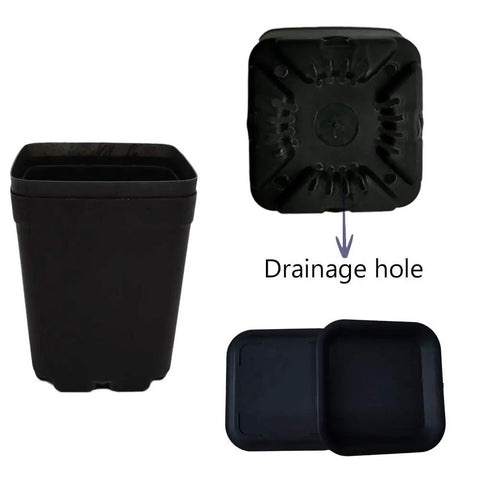 24 inch square plastic plant pots 24 Pack Black Plant Pots with Saucers ✓