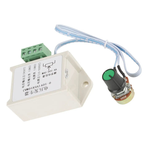0-10V DC Generator Potentiometer Module For PLC And MCU Interface, adjustable analog voltage output with wiring harness, front view.
